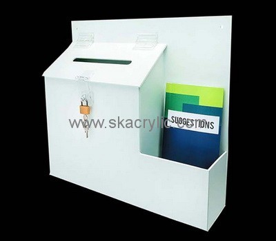 Acrylic wall donation box with brochure holder BH-2083