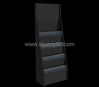 Customize acrylic black magazine rack BH-1935