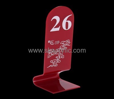 Bespoke acrylic wedding table number holder SH-542