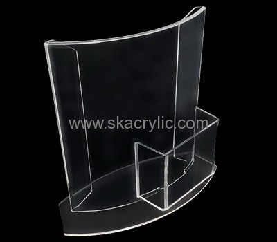 Customized plastic sign stands with business card holder SH-320