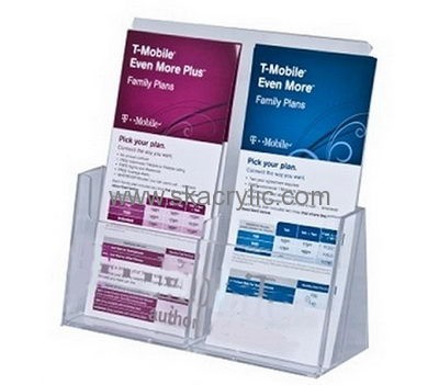 Custom acrylic clear literature pamphlet wall mount display holders for brochures BH-436