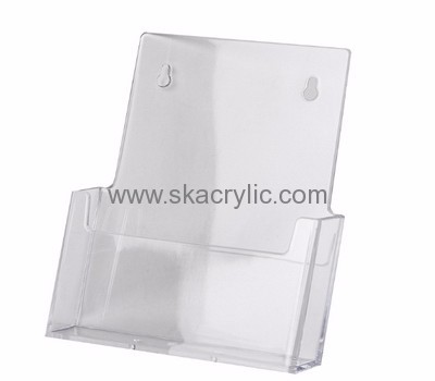 Custom clear acrylic magazine rack wall mounted real estate brochure display stand holders for flyer BH-381