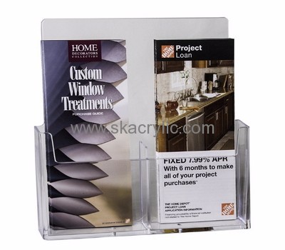 Customized acrylic flyer trade show literature rack pamphlet display holders BH-324