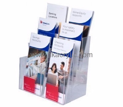 Custom acrylic flyer rack leaflet holders wall mounted acrylic literature display BH-287