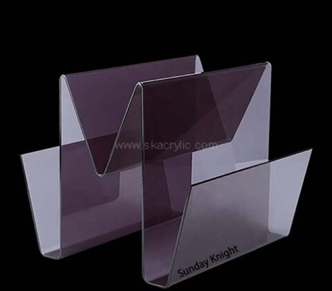 Wholesale custom acrylic W shape magazine rack