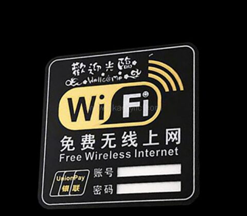 Wholesale custom acrylic wall WiFi sign board